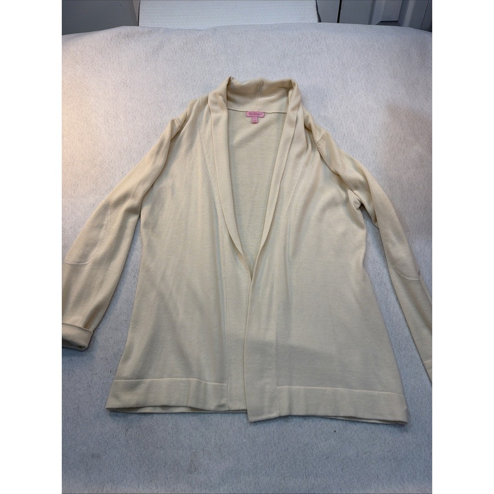 Lilly Pulitzer Cream Colored Wool Blend Cardigan Sweater -‎ Size XL